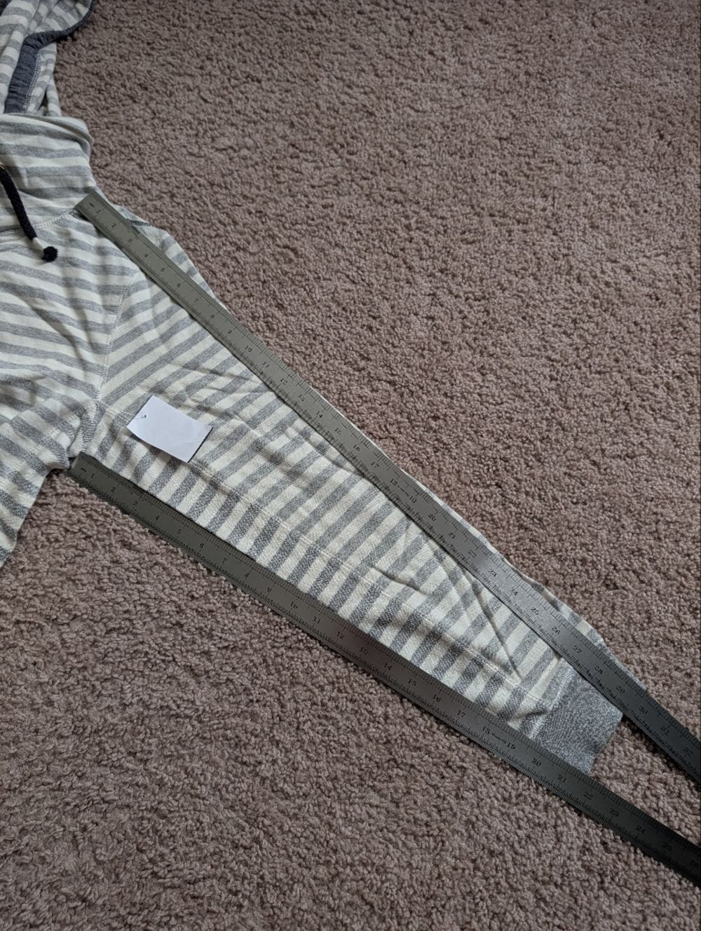 Third & Army Mens Off White Gray Allman Striped Pullover Cowl Neck Hoodie NWT S - Picture 8 of 8
